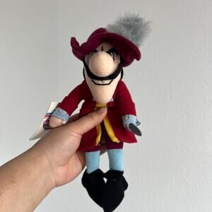 NWT Vintage Disney Store Mini Captain Hook 8" Bean Bag Plush Toy From Peter Pan